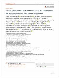 Tegenwerken houding Handvest Bergen Open Research Archive: Perspectives on automated composition of  workflows in the life sciences [version 1; peer review: 2 approved]