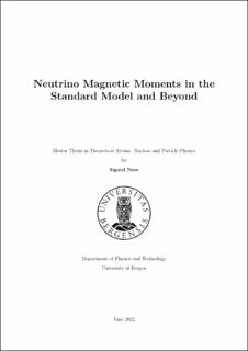 Bergen Open Research Archive: Neutrino Magnetic Moments in the Standard  Model and Beyond